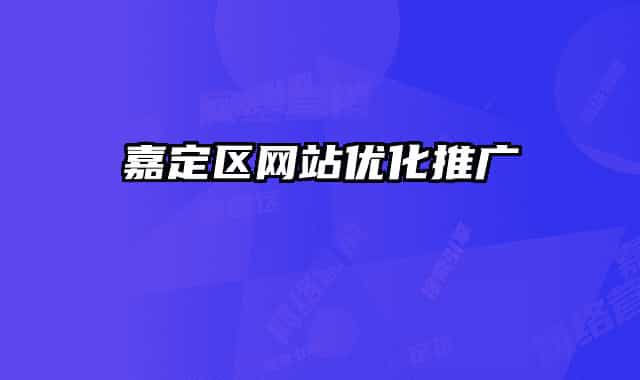 嘉定区网站优化推广