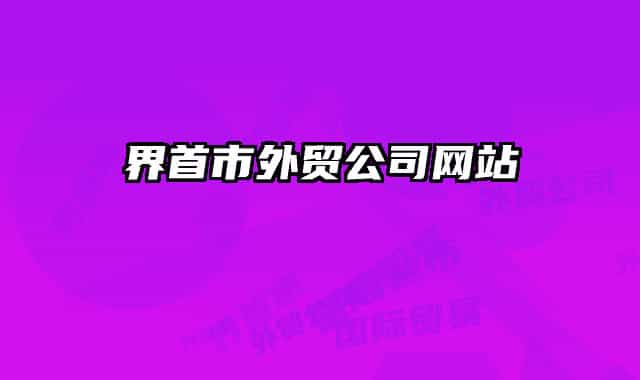 界首市外贸公司网站