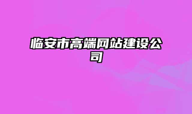 临安市高端网站建设公司