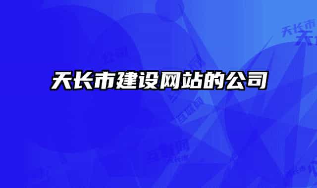 天长市建设网站的公司