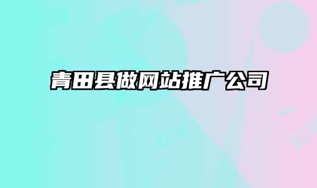 青田县做网站推广公司