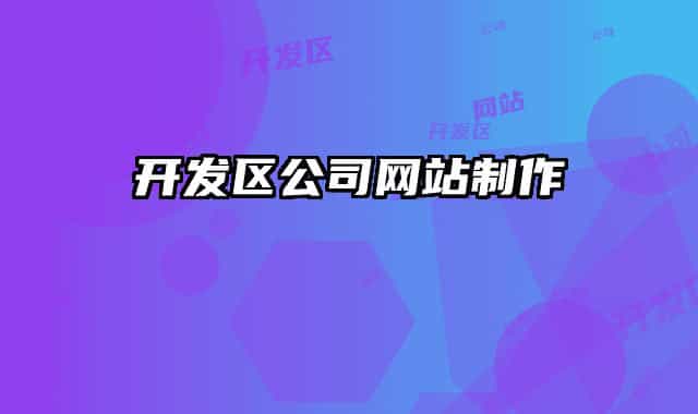 开发区公司网站制作