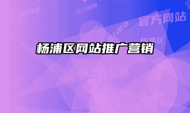 杨浦区网站推广营销