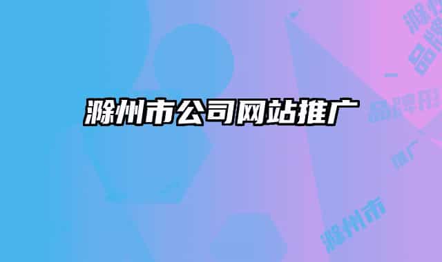 滁州市公司网站推广
