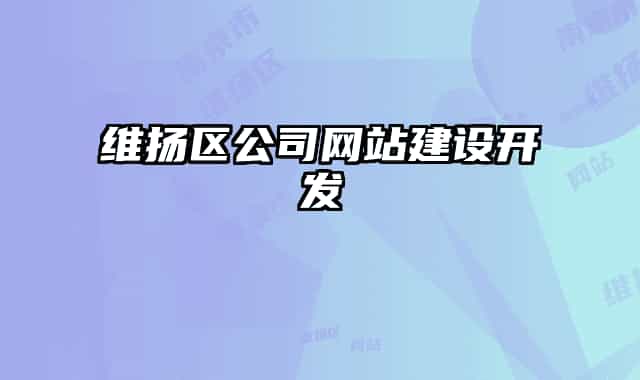 维扬区公司网站建设开发