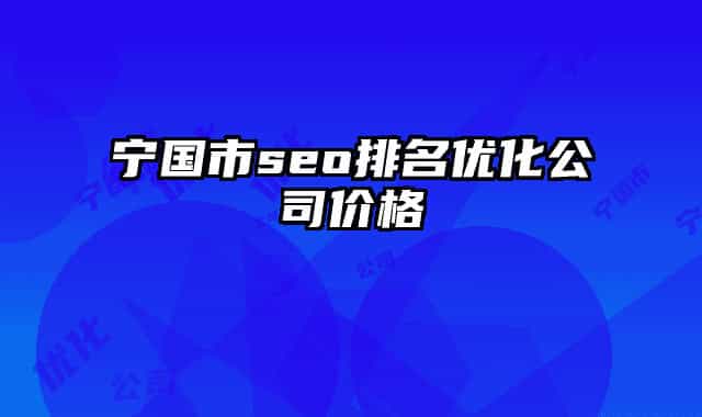 宁国市seo排名优化公司价格