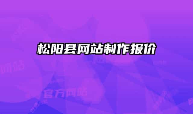 松阳县网站制作报价