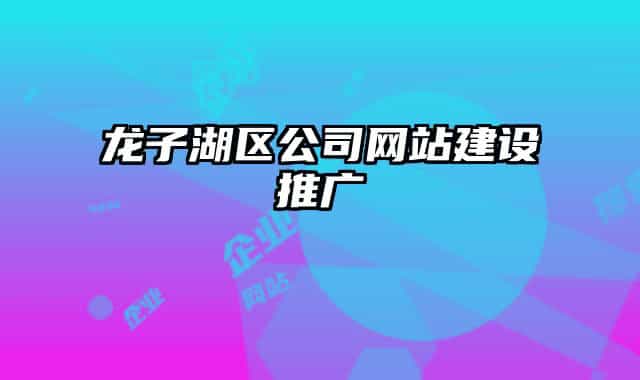龙子湖区公司网站建设推广
