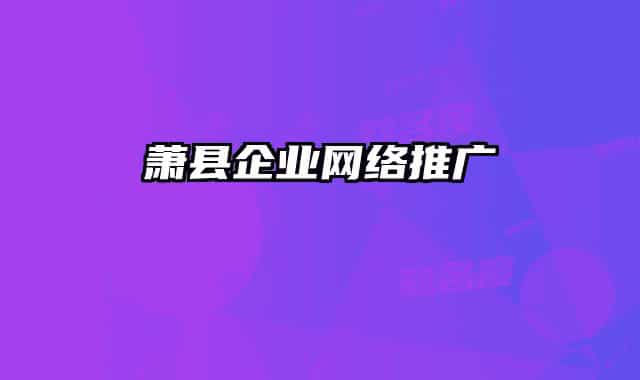 萧县企业网络推广