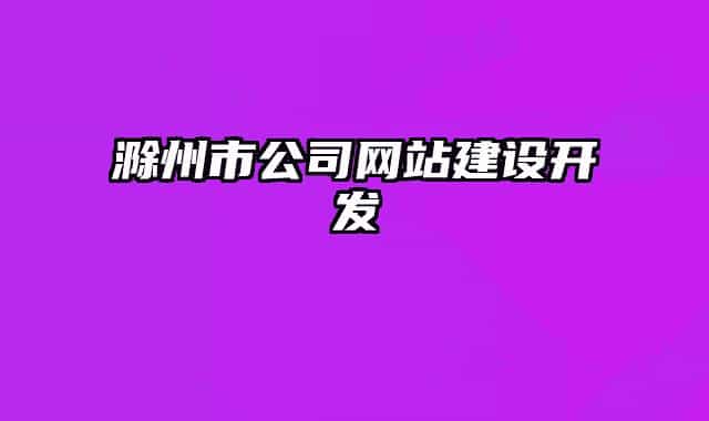 滁州市公司网站建设开发