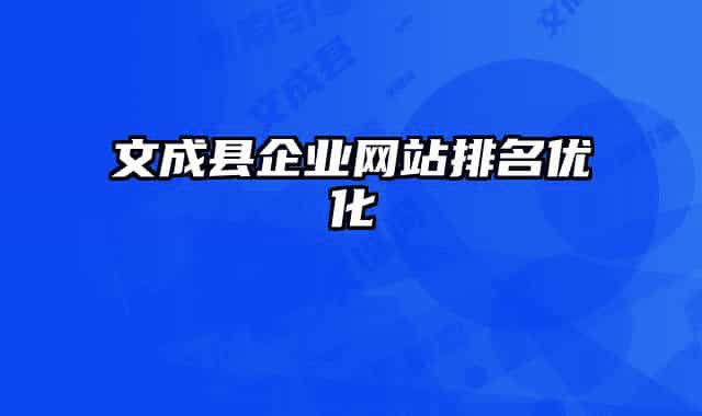 文成县企业网站排名优化