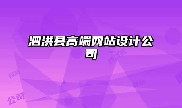 泗洪县高端网站设计公司