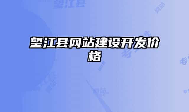 望江县网站建设开发价格