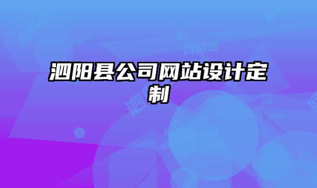 泗阳县公司网站设计定制