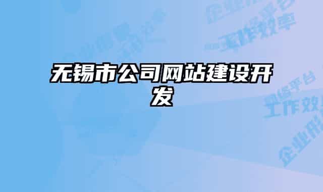 无锡市公司网站建设开发