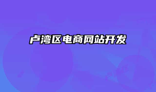 卢湾区电商网站开发
