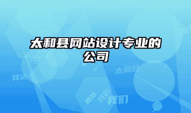 太和县网站设计专业的公司