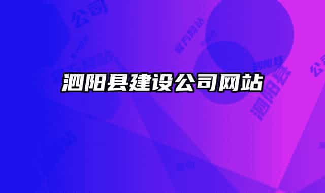 泗阳县建设公司网站