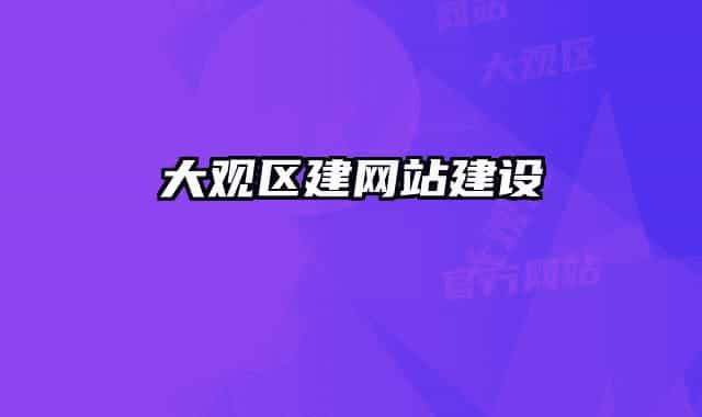 大观区建网站建设