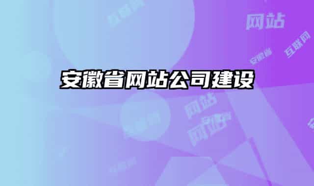 安徽省网站公司建设