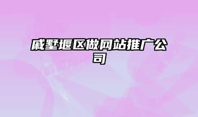 戚墅堰区做网站推广公司