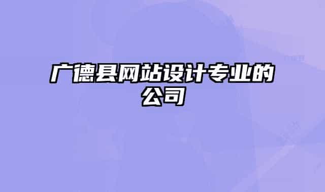 广德县网站设计专业的公司