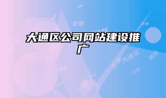 大通区公司网站建设推广