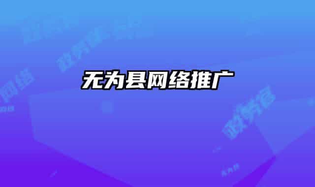 无为县网络推广