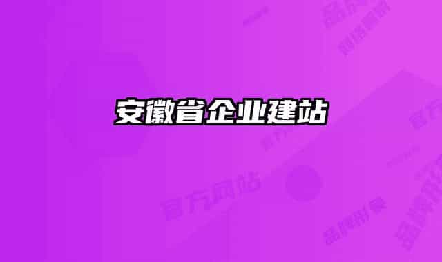 安徽省企业建站