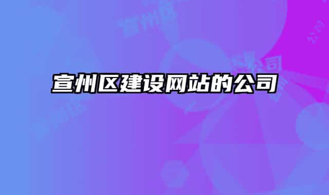宣州区建设网站的公司