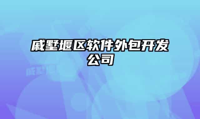 戚墅堰区软件外包开发公司