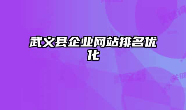 武义县企业网站排名优化