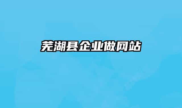 芜湖县企业做网站