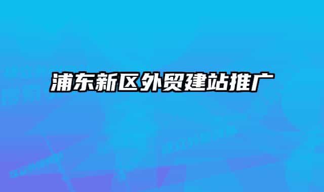 浦东新区外贸建站推广