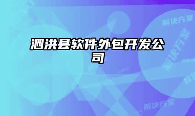 泗洪县软件外包开发公司