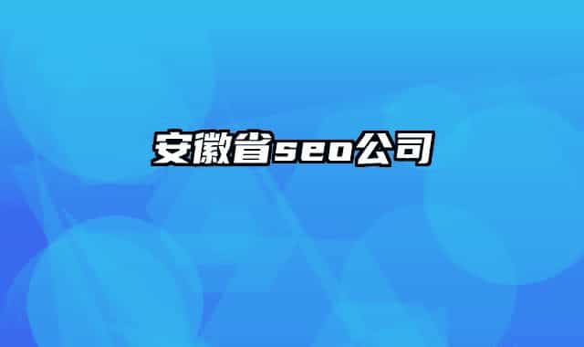 安徽省seo公司