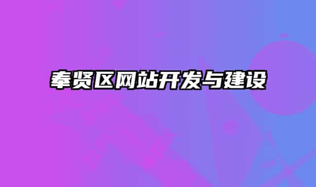 奉贤区网站开发与建设