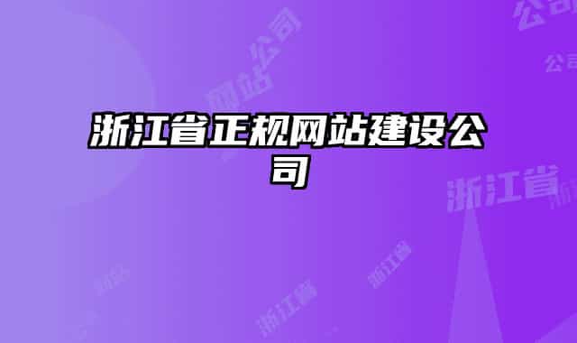 浙江省正规网站建设公司