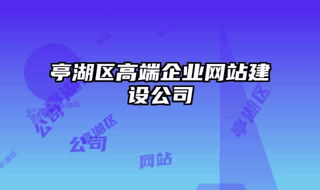 亭湖区高端企业网站建设公司