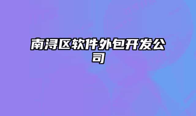 南浔区软件外包开发公司