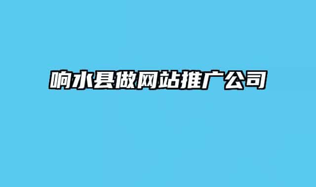 响水县做网站推广公司