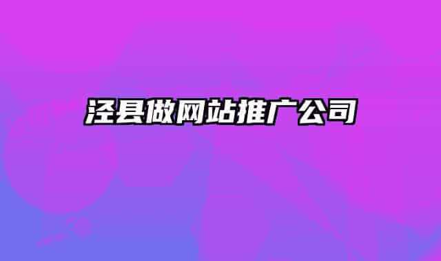 泾县做网站推广公司