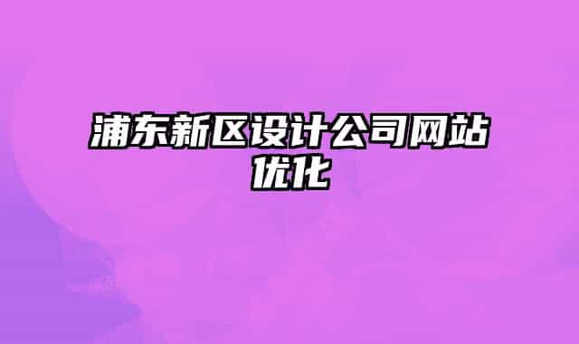 浦东新区设计公司网站优化