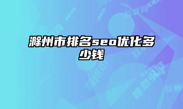 滁州市排名seo优化多少钱
