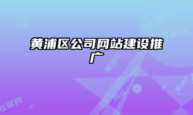 黄浦区公司网站建设推广