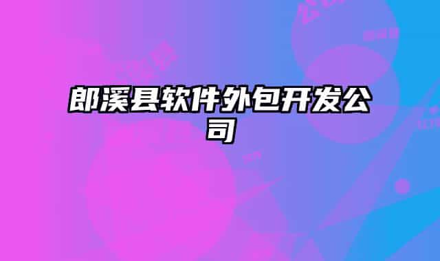 郎溪县软件外包开发公司
