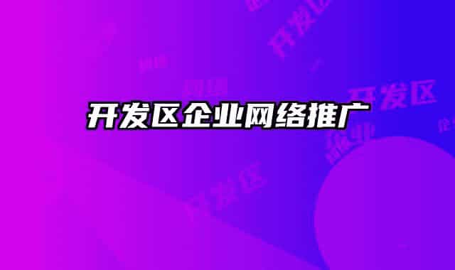 开发区企业网络推广