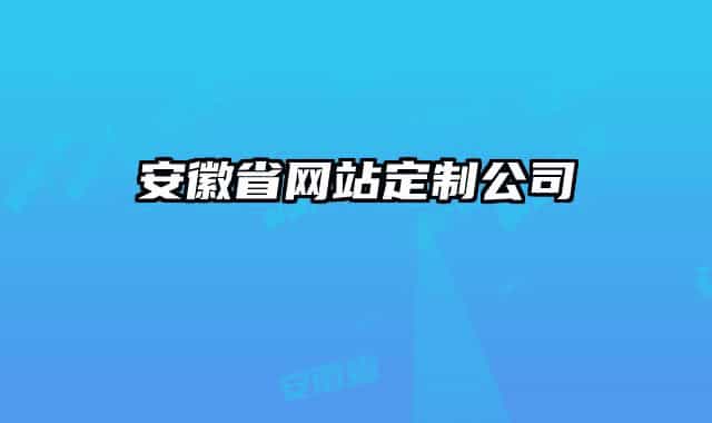 安徽省网站定制公司