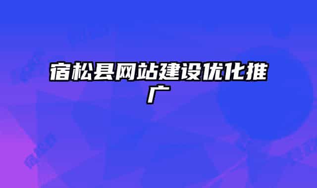 宿松县网站建设优化推广