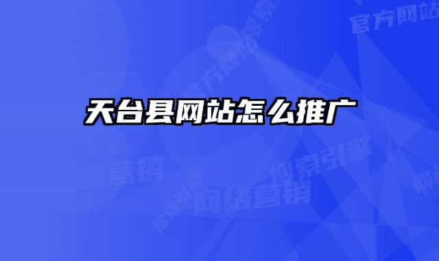 天台县网站怎么推广